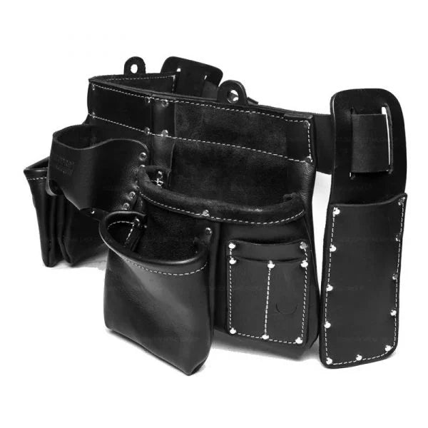BuildPro KAKADU Premium Leather Tool Belt Apron with Heavy Duty Stitching