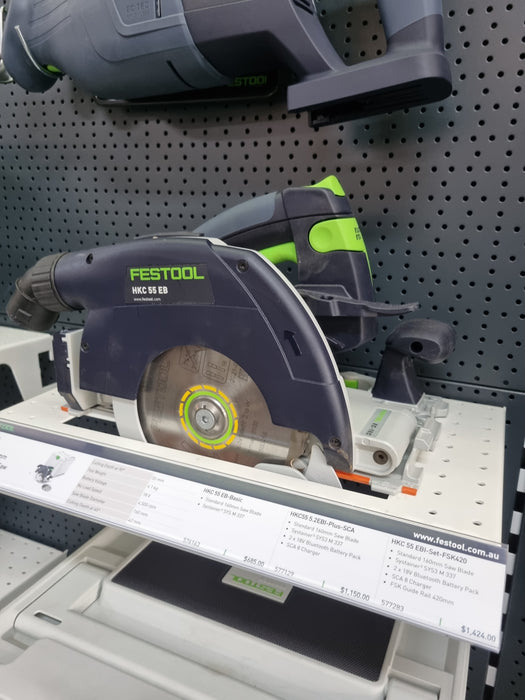 EX Demo HKC 55 18V 160mm Cordless Circular Saw 5.0Ah Bluetooth Set in Systainer